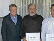 Ehrungen bei den Siedlerfreunden (von links): Hans-Jürgen Amend, Miroslav Dittrich, Wolfgang Beyer, Willi Kempf, Jiri Brosta, Alexander Blessinger  Foto: Verein