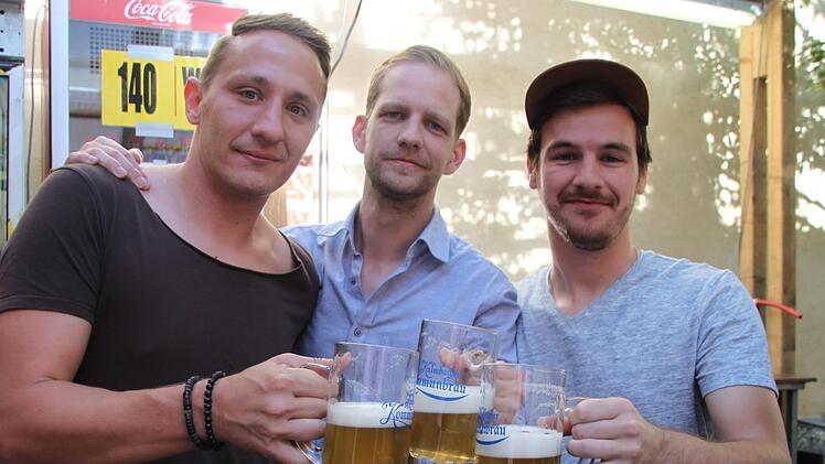 Andreas Reuther, Benedikt Höfner und Lukas Oppelt (v.l.) vom VfB Kulmbach  Foto: Andreas Schmitt