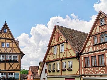 Blick auf die Altstadt von Rothenburg ob der Tauber.