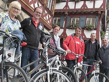 Genossen auf Tour durch Forchheim (v.l.): Anita Kern, MdL Markus Rinderspacher, Sigrid Wagner Reiner Büttner, Reiner Kurzmann und MdL Christoph Rabenstein.  Foto: Ekkehard Roepert