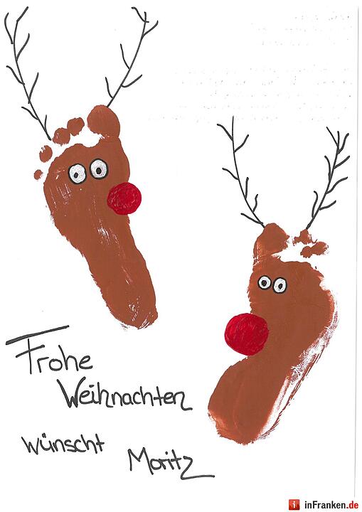 Selbstgemalte Weihnachtsbilder von Kindern aus Franken 2016