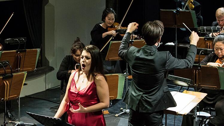 Die Sopranistin Dimitra Kotidou beeindruckte als Solistin beim Sinfoniekonzert im Landestheater Coburg. Unter der Leitung von Johannes Brahms interpretierte sie den Liederzyklus "Les Illuminations" von Benjamin Britten.Foto: Jochen Berger