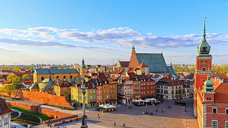 Top view of the old city in Warsaw. HDR - high dynamic range
