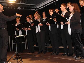 Der Gesangverein Hausen sang in Eggolsheim unter der Leitung des Dirigenten Christof Goger (l.).  Fotos: Erlwein