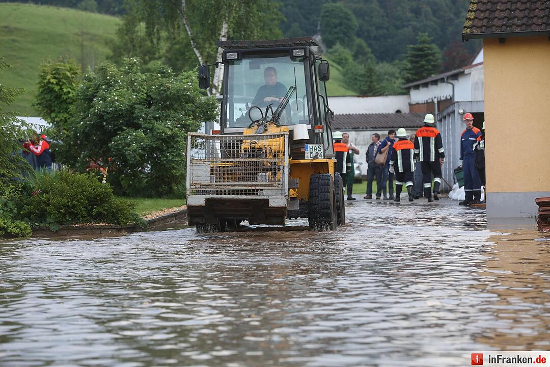 Schweres Hochwasser in Teilen Unterfrankens