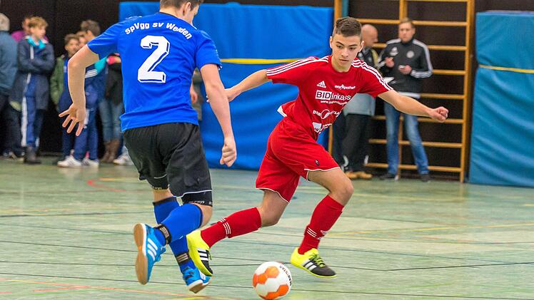 U13- und U15-Fußballer aus zahlreichen Bundesligaklubs gehen am Wochenende, 23. und 24. Januar in der HUK-Coburg Arena auf Torejagd. Beim 1. VR-Bank-Junior-Soccer-Cup wird hochklassiger Nachwuchsfußball erwartet. Foto: Hartmut Guhling