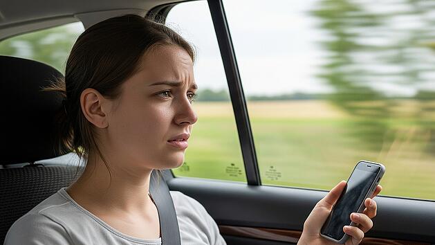 Übelkeit, Kopfschmerzen, krank, Urlaub, Reise, Smartphone