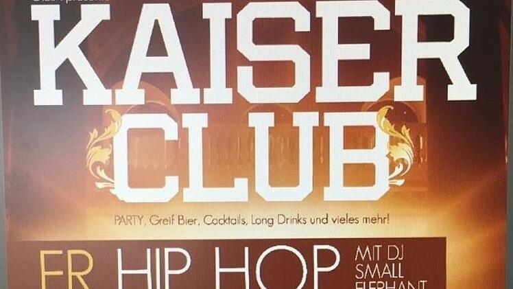 Hip-Hop und hepp in die Tonne fliegt das Kaiser-Club-Plakat.  Repro: FT