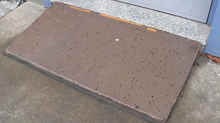 Kleine Maßnahmen können für Behinderte eine große Hilfe bedeuten, wie diese Minirampe an einer Treppe bei der Turnhalle. Foto: Sandra Trittmacher