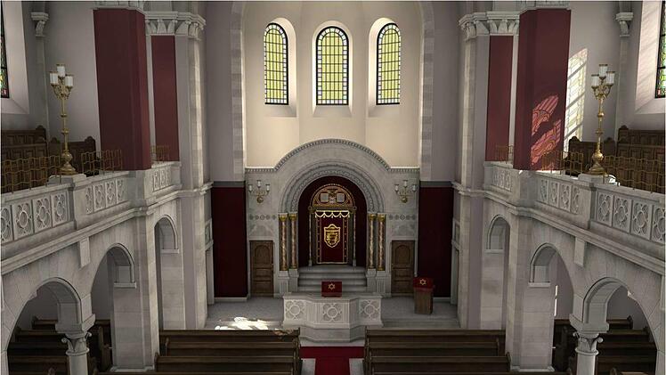 So sah der Blick von der Empore der jüdischen Synagoge in Bad Kissingen aus. Animation: Marc Grellert