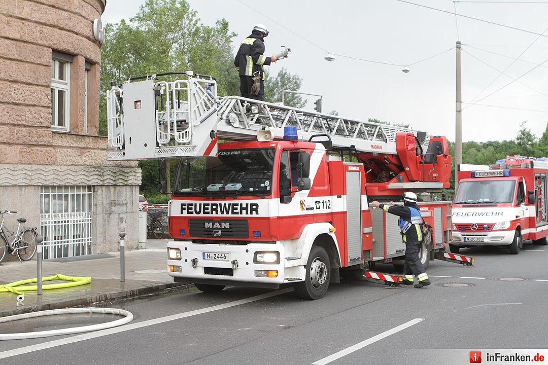 Feuerwehreinsatz nach Blitzeinschlag in Nürnberg