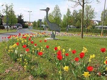 Wird es in und um Höchstadt womöglich bei einer Landesgartenschau einmal mehr blühen als hier im Frühling am Kreisel nahe der Schwedenschanze? Archivfoto: Andreas Dorsch