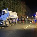 Bei Helmbrechts hat sich am Freitag ein schwerer Unfall mit einem Tanklastwagen ereignet. Ein 31 Jahre alter Mann kam dabei ums Leben. Foto: News5/Merzbach