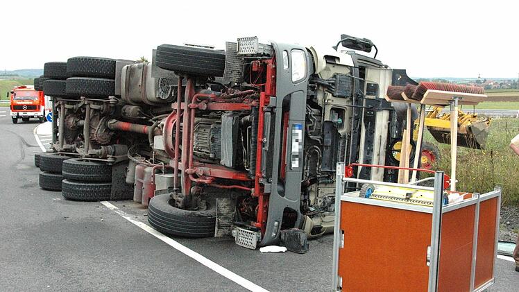 Der umgestürzte Lastwagen