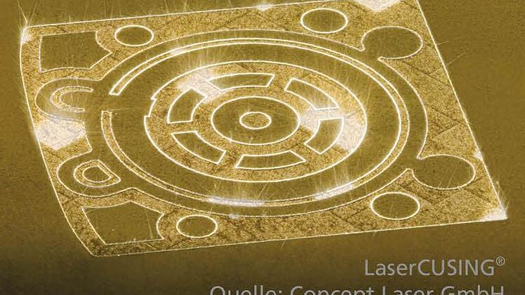 So sieht es aus, wenn Laserstrahlen durch das Schmelzen aufgetragenen Metallpulvers die gewünschte Form Schicht für Schicht entstehen lassen.