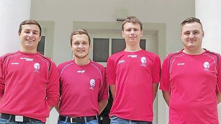 Drei Unparteiische in der Bezirksliga und einen weiteren Anwärter gibt es derzeit in der Schiedsrichtergruppe Haßberge (von links): Christian Grieninger (TV Haßfurt), Moritz Meisel (SV Rügheim), Anwärter Kevin Seidlitz (FC Sand) sowie Udo Kessemeier (TSV Willmars).  Foto: privat