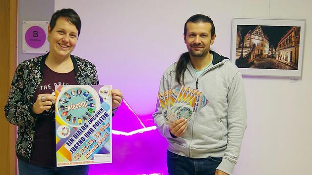 KJR-Vorsitzender Andy Fischer und Kreisjugendring-Gesch&auml;ftsf&uuml;hrerin Eva Wicklein laden alle Jugendlichen zum Austausch mit Kommunalpolitikern ein.Heike Sch&uuml;lein