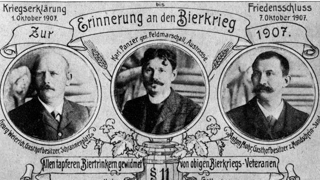 Die Postkarte dokumentiert den Bamberger Bierkrieg.  Foto: Private Sammlung Christian Fiedler
