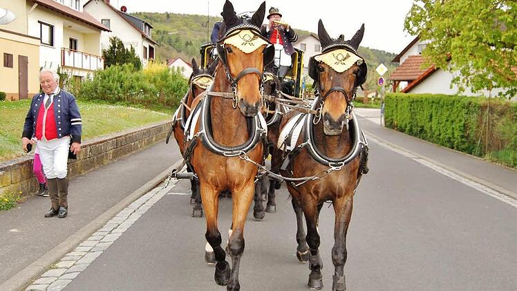 Ankunft der Postkutsche in Bad Bocklet Foto: Sigismund von Dobschütz