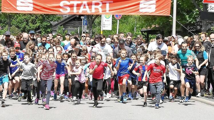 Klein und Groß beim Start zum 19. Babenberger Volkslauf Foto: p