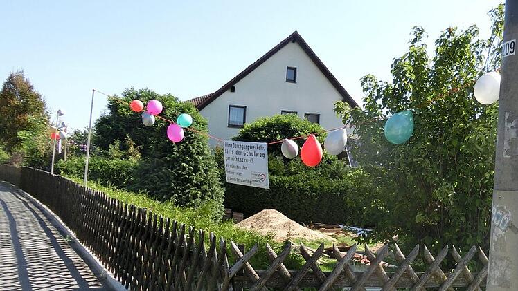 Mit einer Plakataktion verschönerten die "LiDo"-Aktivisten den Schulweg in der zurzeit verkehrlosen Hauptstraße.privat