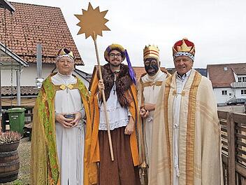 Die Seniorengruppe mit jüngerem Sternträger: Josef Haas, Jakob Haber, Heinrich Uttenreuther und Richard Redel  Fotos: Carmen Schwind