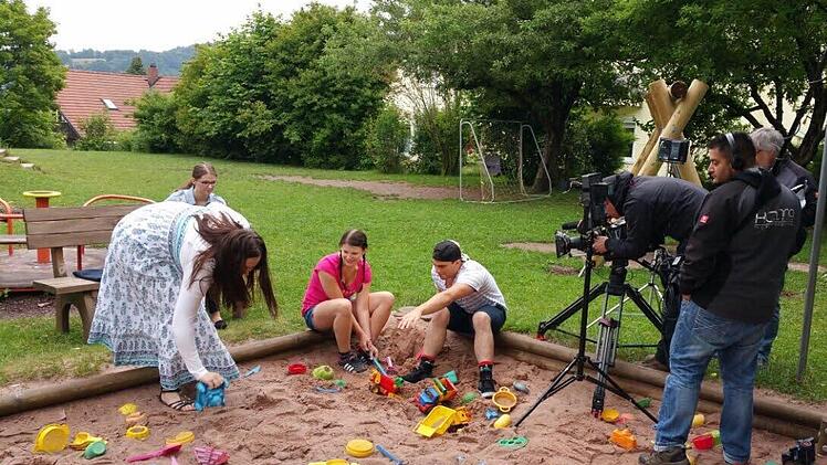 Dreharbeiten für das Video der Kulmbacher Bank. Foto: privat
