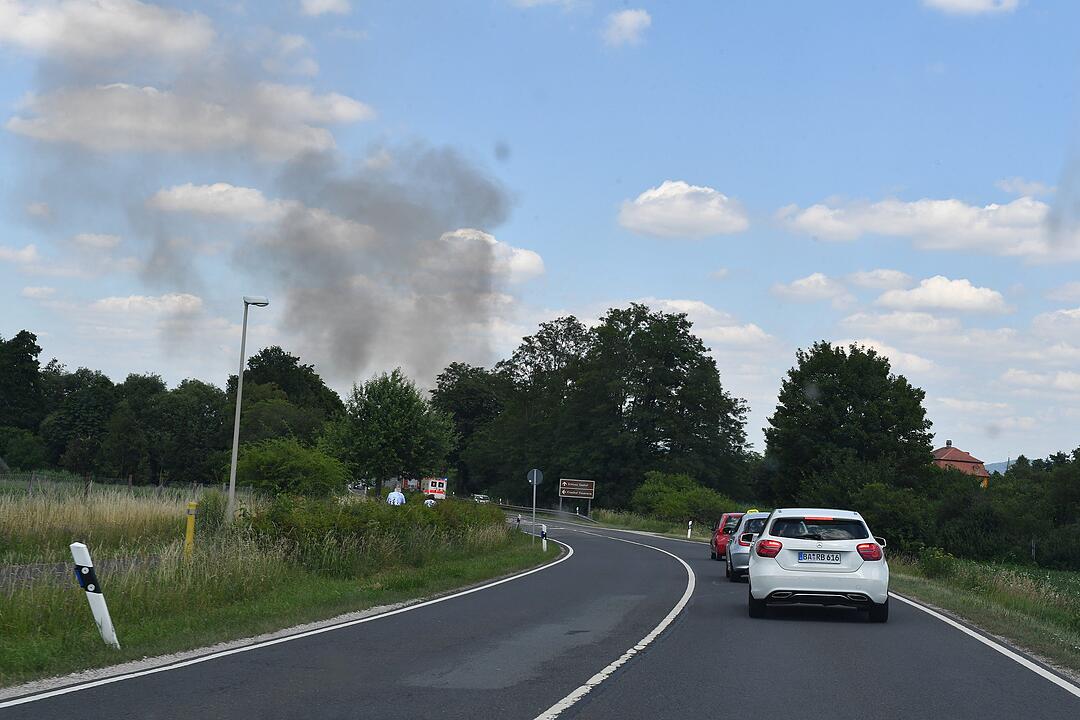 Scheunenbrand bei Memmelsdorf im Landkreis Bamberg