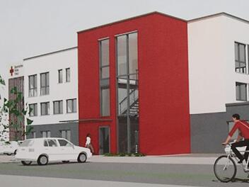 So soll die neue Ehrenamtszentrale des Roten Kreuzes, die im Jahr 2020 bezogen werden soll, aussehen. Repro: Michael Stelzner