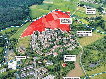 Die Grenzen des Wasserschutzgebietes umfassen das komplette geplante Neubaugebiet.  Ronald RInklef