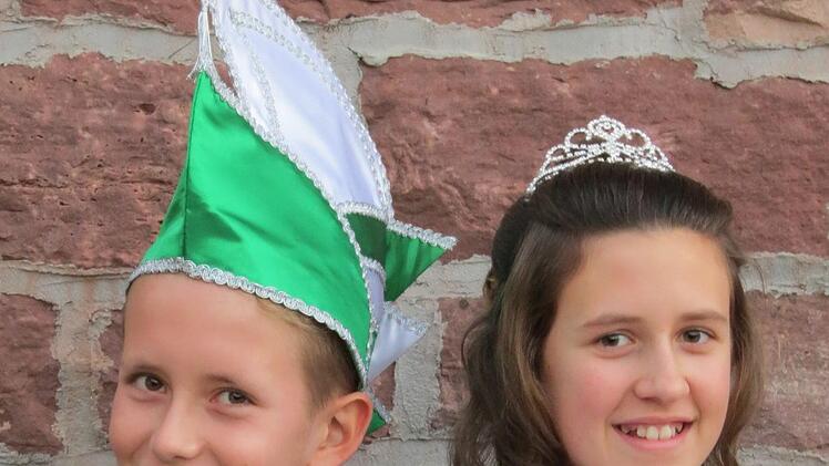Jubiläums-Kinderprinzenpaar Dunja I. von der Unteren Dorfmühle und Noah I. von der Arche. Foto: Doris Bauer