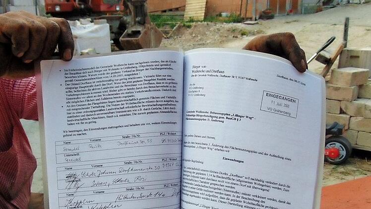 Blick auf die von Singer gesammelten Unterschriften