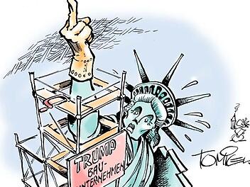 Amerikanischer Umbau Karikatur: Jürgen Tomicek