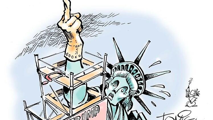 Amerikanischer Umbau Karikatur: Jürgen Tomicek