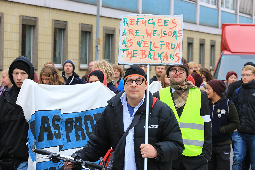 Linke Demo gegen Balkanzentrum Bamberg