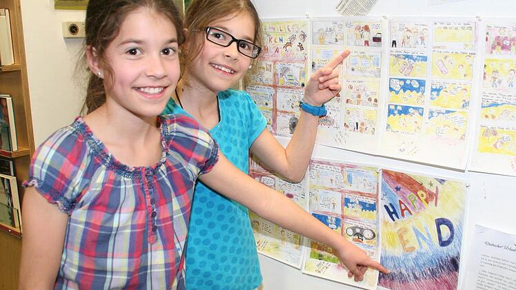 Theresa und Viktoria Gruner haben einen Kindercomic gezeichnet. Er bekam einen Sonderpreis.