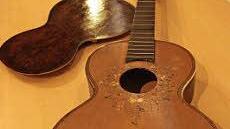 Nur noch Fragmente: Eine Gitarre aus dem 19. Jahrhundert vor der Restaurierung.