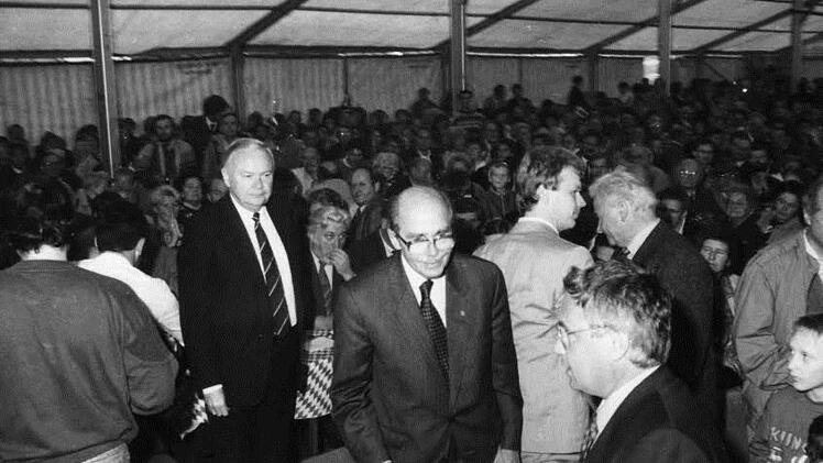 Otto von Habsburg beim ersten Wiedervereinigungsfest am 3. Oktober 1995 in Heldburg.