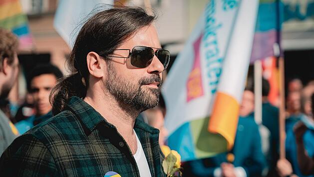 Sebastian K&ouml;rber beim Christopher Street Day in M&uuml;nchen. Foto: p