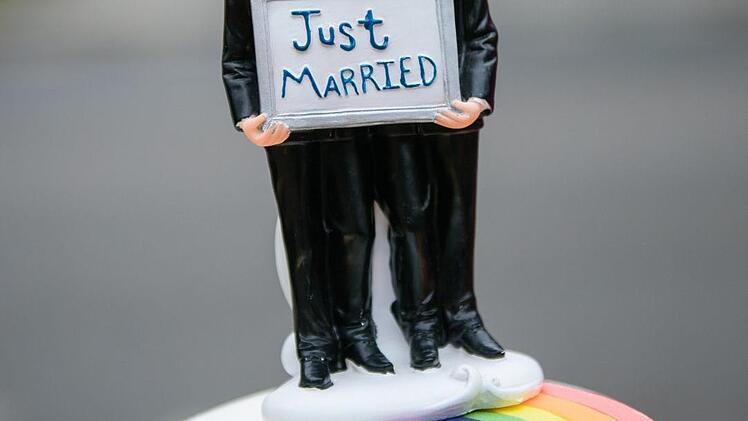 Im Landkreis Bad Kissingen gibt es vorerst keinen Markt für Torten-Deko mit gleichgeschlechtlichen Paaren: Nur zwei Anfragen gingen bei den Kommunen ein. Foto: Gregor Fischer/dpa