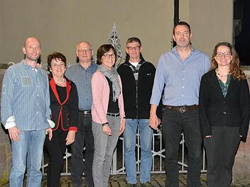 Die neu gew&auml;hlte Vorstandschaft (von links): Jochen Braun, Marianne Raab, Elmar Brehm, Karin Voll, Manfred Voll, Thorsten Raab, Heidrun Zink. Bj&ouml;rn Hein