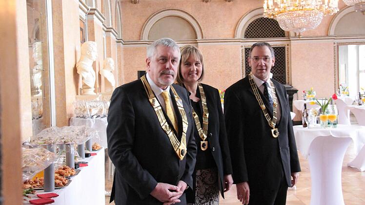 Die drei Bürgermeister empfingen die Gäste gemeinsam.