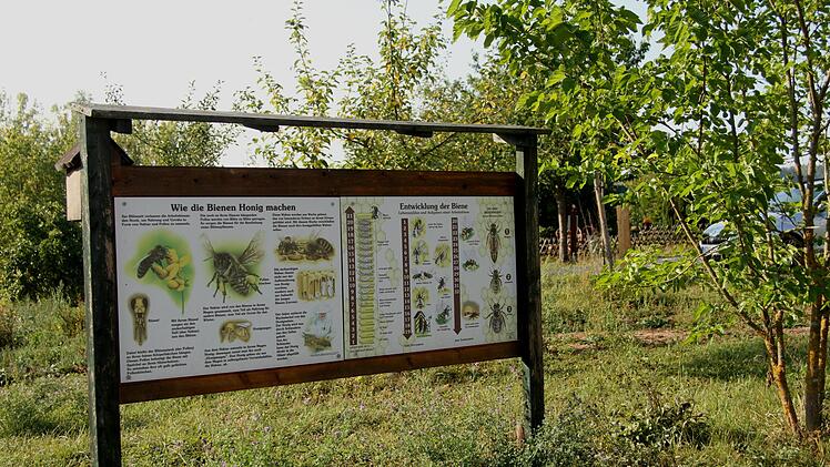 Blick auf die Streuobstwiese des neuen Genusserlebnisweges, wo bisher schon einige Informationstafeln standen.Günther Geiling