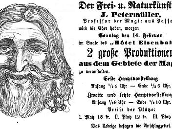 Ein Magier kündigt seinen Besuch in Forchheim an.   Repro Reinhard Löwisch