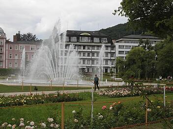 Der Springbrunnen im Rosengarten Foto: V&auml;th
