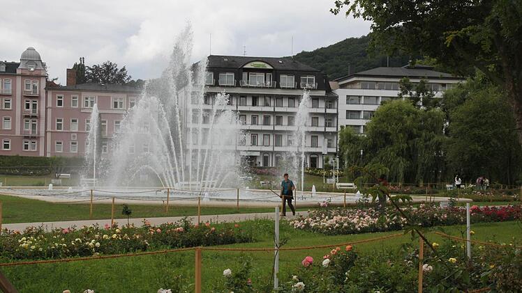 Der Springbrunnen im Rosengarten Foto: V&auml;th