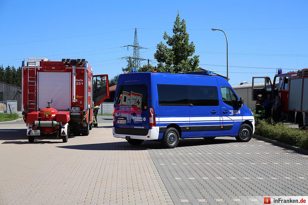 Gasaustritt nach Baggerarbeiten am Krankenhaus in Naila