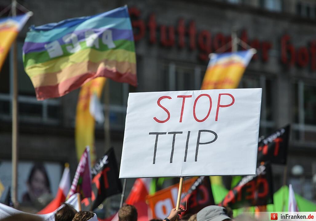 Demonstration gegen die Handelsabkommen