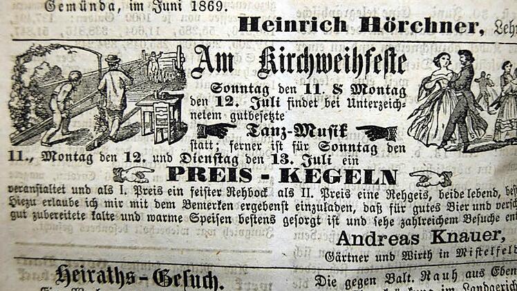 Preiskegeln beim Gärtner und Wirt Knauer in Mistelfeld: 1. Preis ein feister Rehbock  Repro: Andreas Welz