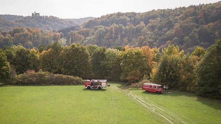 Der Ort der angenommenen Katastrophe aus der Luft. Foto: KFV Forchheim
